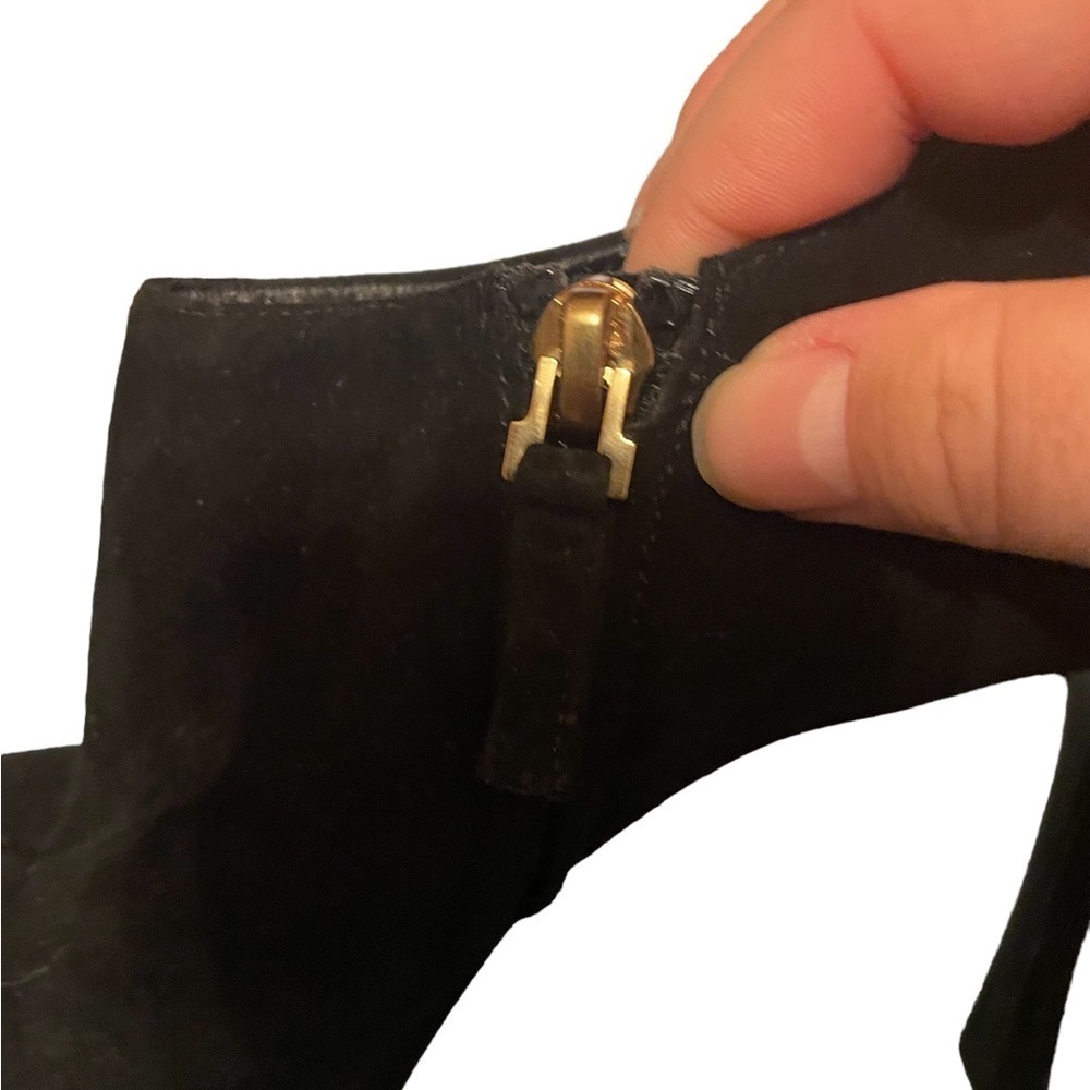 YSL BLACK SUEDE PLATFORM ANKLE BOOTIES - Picture 3 of 8